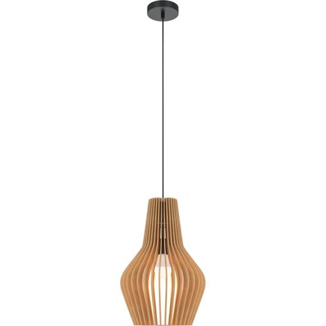 Maytoni Roots I Lampadario moderno a sospensione con struttura in filo metallico da 30 cm, nero, paralume beige 1xE27 (1/5)
