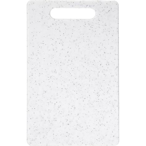 Planche à découper double face (36 x 27,5 cm) en plastique aspect marbre, facile à nettoyer et antibactérienne, robuste et durable avec une poignée antidérapante. (1/5)