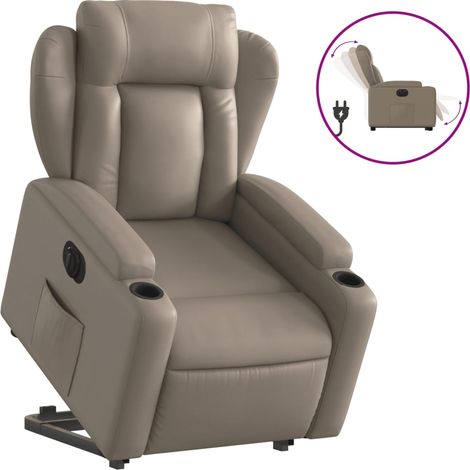 Maison Exclusive - Poltrona Alzapersona Reclinante Elettrica Cappuccino Similpelle