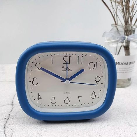 Réveil givré simple, réveil de chevet pour enfants, réveil à tic-tac, réveil coloré pour tous les jours, A312 gris. (1/5)