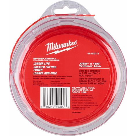 Milwaukee 49-16-2712 Utensili elettrici 49-16-2712-Linea tagliabordi da 80" x 15 yard, .080" x 150' (1/2)