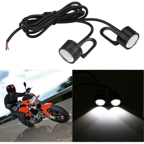 Feux de rétroviseur universels à LED pour guidon de moto, feux de jour, feux antibrouillard, blancs