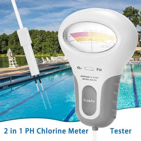 Testeur de qualité de l'eau, Précis et Fiable, Chlore d'eau et PH Compteur, Testeur d'eau Portable pour Aquariums de Spa de Piscine, etc. (1/4)