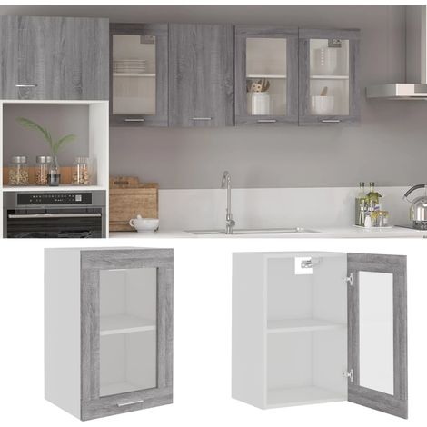 Hängeschrank Lyon Glas Grau Sonoma 40x31x60 cm Holzwerkstoff