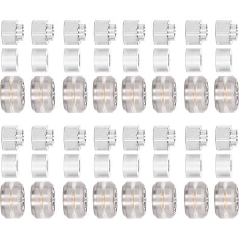 Lot de 48 pcs roues à galets POM avec roulement caoutchouc, entretoise excentrée et colonne ronde pour imprimante 3D, poulie transparente (1/5)