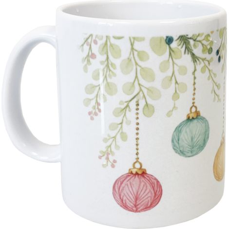 Mug boules de Noël aquarelle 350 ml (1/2)