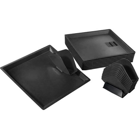 Lot de 15 plateaux de service à kébab + 15 pinces porte-sandwich - NOIR