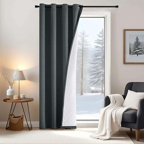 Tenda termica con occhielli e fodera trapuntata 132x260 cm Colore grigio
