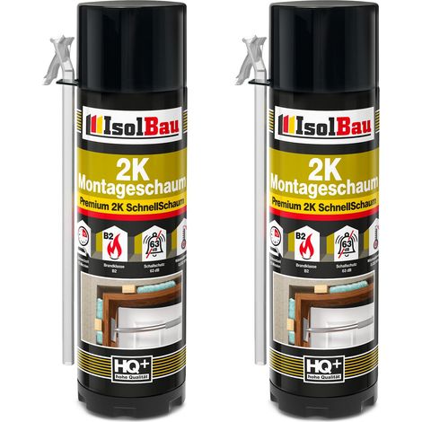 2K Bauschaum Montageschaum Zargenschaum 2 x 400ml PU Schaum Schnellschaum (1/5)