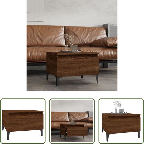 Wohnzimmerbeistelltisch - Beistelltisch Braun Eichen-Optik 50x46x35 cm Holzwerkstoff (1/5)