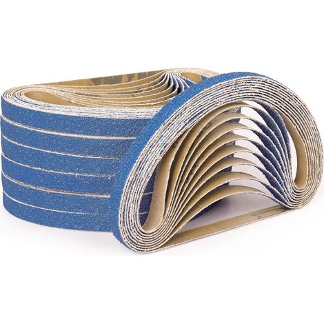 Confezione da 40 nastri abrasivi in zirconio da 1/2x18 pollici, grana 80, per levigatrici a nastro mini resistenti, ideali per la rimozione di ruggine e vernice. (1/3)