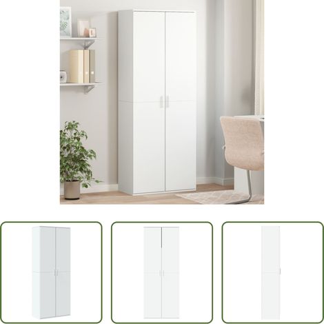 Hochregal -  Highboard Weiß 70x35x180 cm Holzwerkstoff (1/5)