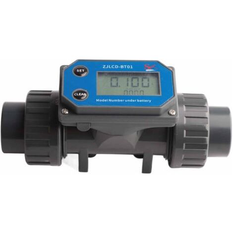 QORVA- Débitmètre numérique UPVC pour irrigation – Précision ± 2 % – Plage de débit 10-120 L/min – Affichage électronique sensible