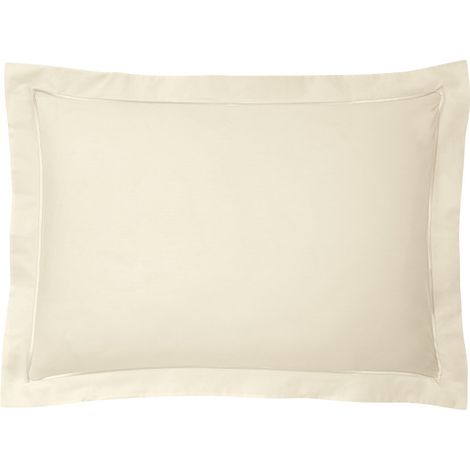 Taie d'oreiller percale de coton peigné "Julian" toutes dimensions Coton Pur - Julian Ivoire -  - Julian Ivoire - Taie d'oreiller 50 x 70 cm finition points bourdon