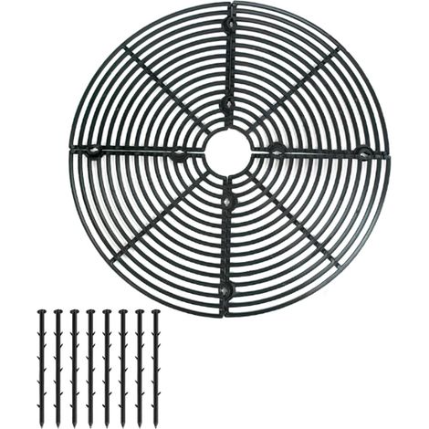 Grilles de protection pour pots de fleurs - Protection pour plantes - 30 cm - avec boulons - plastique - noir - Réglable - Protège les plantes des chats, des enfants et de la saleté (1/5)