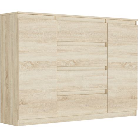 Kommode mit Schränken und Schubladen Sonoma, 140 x 40 x 98 cm - Modern R140S4
