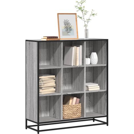Bücherregal Grau Sonoma 97,5x33x107,5 Holzwerkstoff und Metall (1/5)