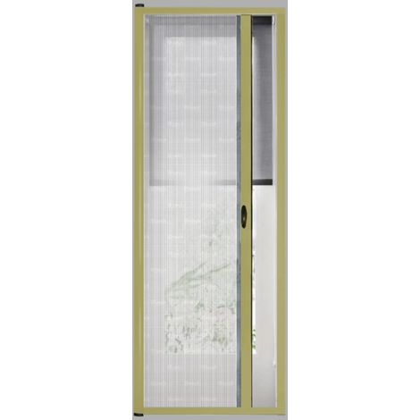 Zanzariera Universale Scorrimento Orizzontale Per Porte Portafinestra Balconi A Rullo Avvolgibile Profilo Riducibile Regolabile Telaio In Alluminio In Kit Fai Da Te Colore Oro (120 x 250 cm)