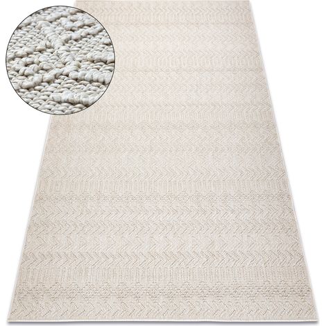 Carpet JERSEY 19243 cream - Chevron, structural, loop BOHO beige 160x220 cm