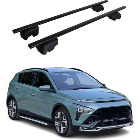 Barres de toit transversales pour hyundai bayon 2020 2023 fer noir abe