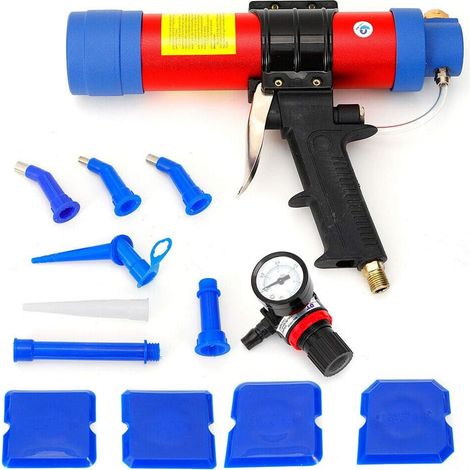 Pistola cartuccia aria compressa in silicone - 310 ml - Dispenser cartuccia pneumatico + accessori