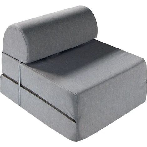 Pouf lit pliant avec matelas amovible – Structure en métal antirouille – Housse hypoallergénique – Dimensions 70x180 cm – Aznar