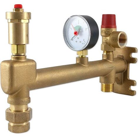 ZILMET Anschlussgruppe Messing Typ ZGA-H für Ausdehnungsgefäße Heizung bis 25 Liter - 0054005