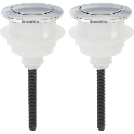 Lot de 2 Boutons Poussoirs Argentés en Abs (1/5)