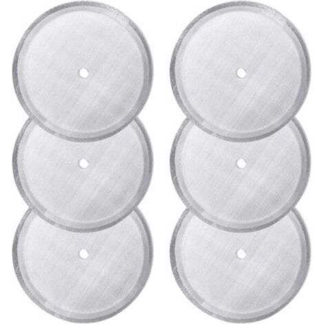 Paquet de 6 filtres à tamis de rechange pour presse française, filtres à mailles réutilisables en acier inoxydable pour cafetières à pression françaises universs de 1000 ml / 34 oz / 8 tasses