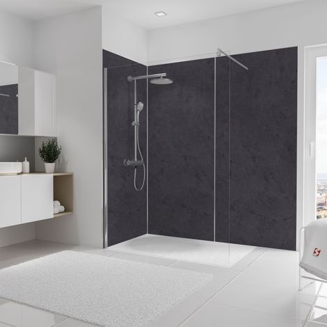 Lot de 3 panneaux muraux 100 x 210 cm + 5 profilés Ardoise, Schulte