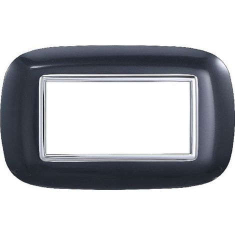 Plaque Ovale 3 4 6 Modules Noire Compatible Avec Bticino Axolute
