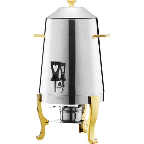VEVOR Distributore di Bevande, 13 L per Feste, Contenitore di Succhi in Acciaio Inox con Bruciatore ad Alcol, Bevande Calde e Fredde con Rubinetto per Caffe, Te, Acqua Calda, per Ristoranti Hotel (1/5)