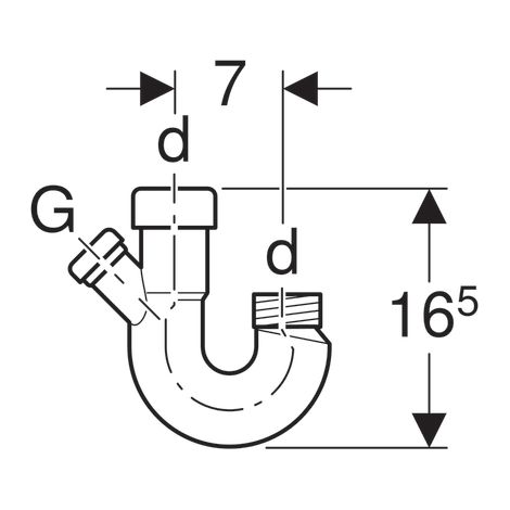 Siphon à double chambre Geberit pour raccordement des appareils Ø40mm, G1'' (26/34) - Geberit (1/3)