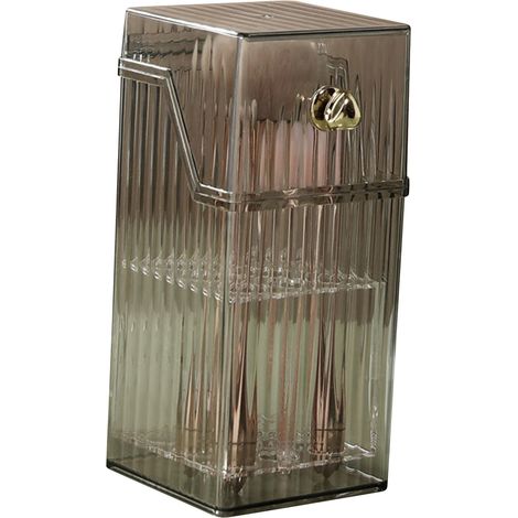 Boîte de rangement pour pinceaux de maquillage - Organisateur de maquillage luxueux et léger - Boîte de rangement de bureau pour crayons à sourcils, poudre et blush - Gris - Taille unique