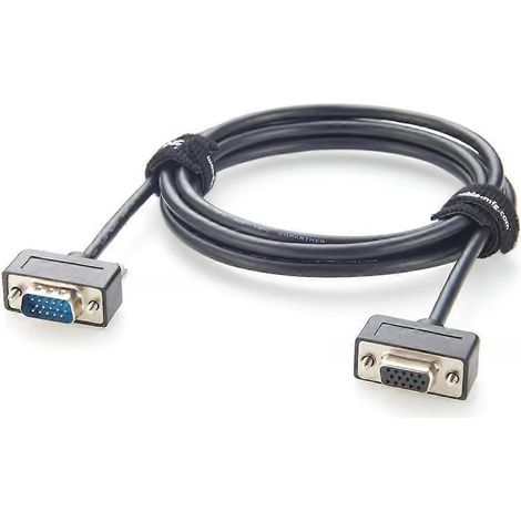 Ultradünnes, flaches HD15-Verlängerungskabel (Stecker auf Buchse), zur Panelmontage mit Schrauben, für SVGA/VGA-Monitore (1/5)