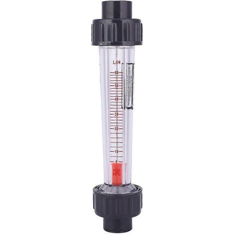 Débitmètre à tube plastique LZB-15(D) - Mesureur de débit de liquide haute précision - Résistant aux acides et aux alcalis - 6-60 L/h (1/4)