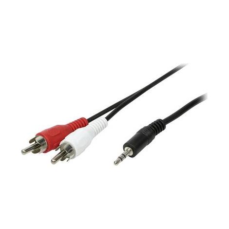 Câble de raccordement LogiLink CA1043 Cinch-RCA / Jack audio 5.00 m noir (mat) Y254722 (1/2)