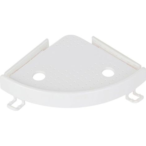 Étagère de Rangement d'angle Blanche en Plastique pour Salle de Bain, Support Mural sans Perçage, Multifonctionnelle et Gain de Place, pour Hôtel et Maison (1/5)