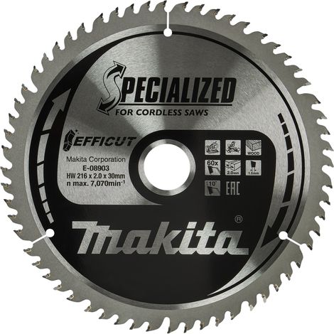 MAKITA E-08903 Efficut TCT for wood 216mm x 30mm x 60T