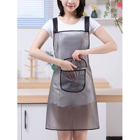 Tablier imperméable pour cuisine, salle de bains et travail, résistant aux taches et à la poussière, avec liens réglables au niveau du cou et de la taille, cadeau pour la Fête des Mères ou des Pères (1/5)