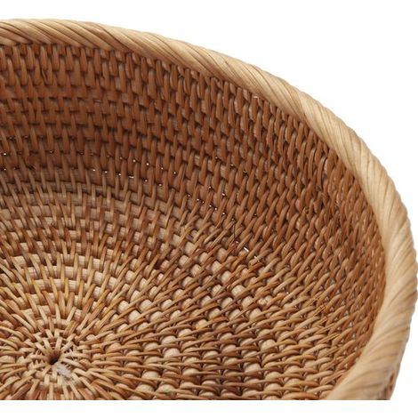Runde Obstkörbe aus Naturrattan – handgeflochtene Aufbewahrungskörbe – Korborganizer fürs Esszimmer – 3er-Set (1/5)