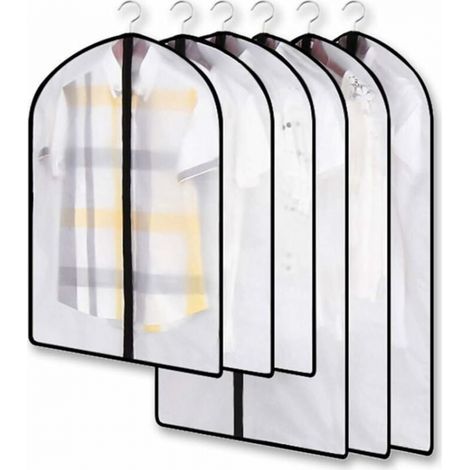 Sacchetto porta abiti trasparente antitarme, Set di copri abiti antipolvere, Ideale per riporre vestiti, camicie e abiti nell'armadio (1/4)