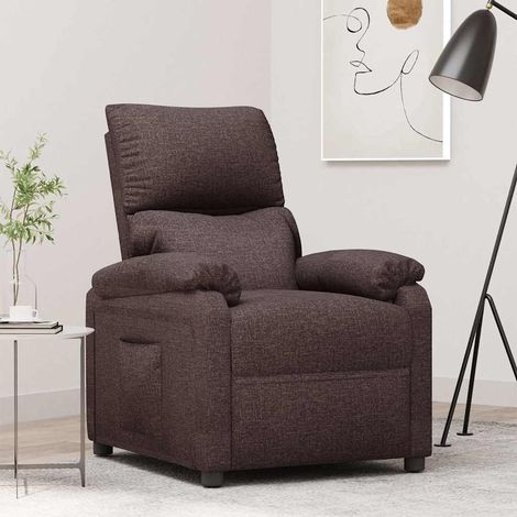 vidaXL Recliner Chair Dark Brown Fabric (1/5)