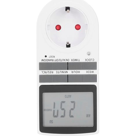 Prise de courant programmable avec affichage LCD 12/24 heures et minuterie pour appareils de cuisine (UE 240 V). (1/5)