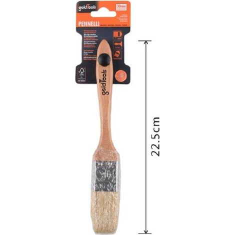 Kaela - Pennello Piatto 22.5cm Con Manico Legno Setole Morbide Per Pittura Vernice 90203 - (1/2)