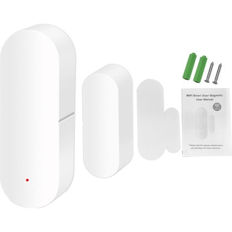 Alarme porte/fenêtre WiFi – capteur magnétique, appli, alerte ouverture, garage/appartement/bureau (1/4)