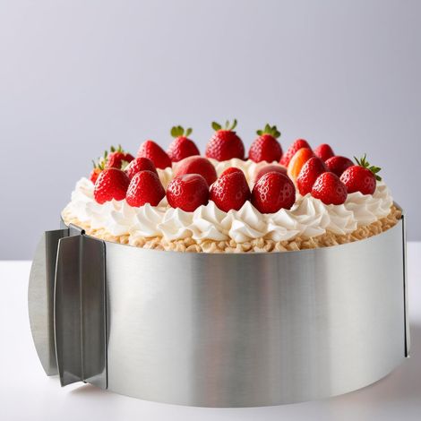 1 Cercle À Pâtisserie Réglable, Acier Inoxydable, Diamètre 6-12 Pouces, Hauteur 5cm, Pour Tarte Gâteau