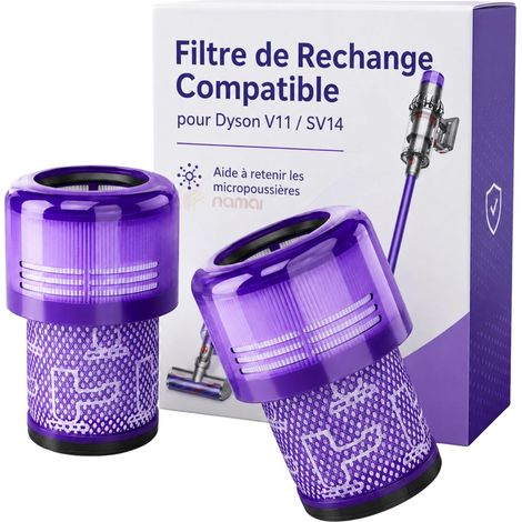 Lot de 2 Filtre Dyson V11/ V15 / SV14 / SV17 / SV22, Pièces de Rechange 100% Compatibles, Lavables et Réutilisables, Filtre Dyson V15, Facile à Installer