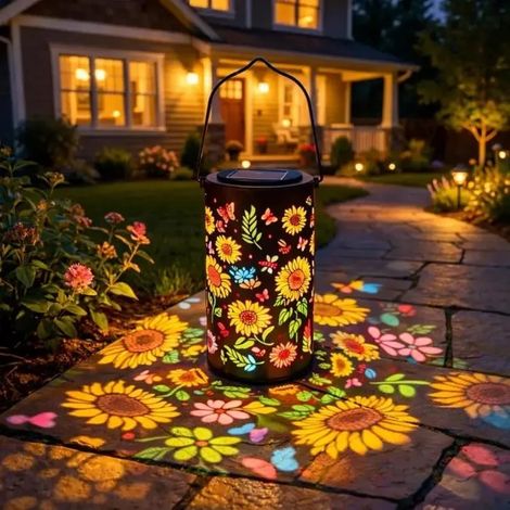 Lanterne Solaire Exterieur, Lampe Décorative Jardin Suspendue Tournesol, Pour Balcon, Patio, Bureau, Pelouse, Camping (1pc) (1/5)