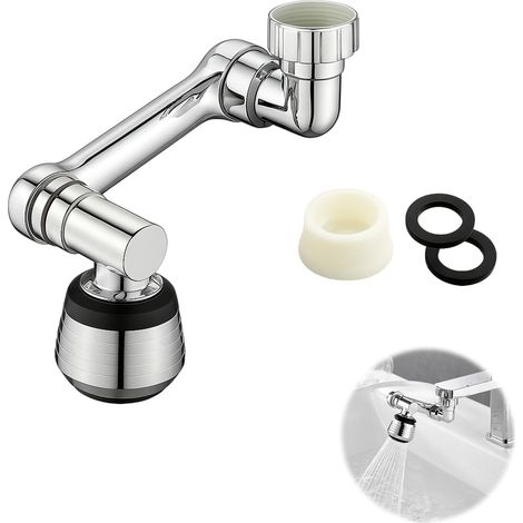 Robinet À Rallonge Rotatif Multifonctionnel, Aérateur De Rallonge Rotatif À 1080°, Mousseur Robinet Avec Deux Méthodes Sortie D'eau, Pour Cuisine Salle De Bain (1/5)